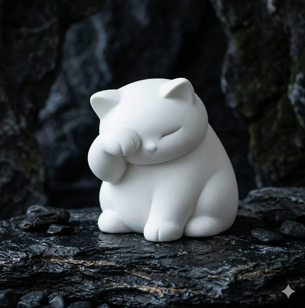 Tablet Accessories Kit - 3D Printed Cute Shy Chubby White