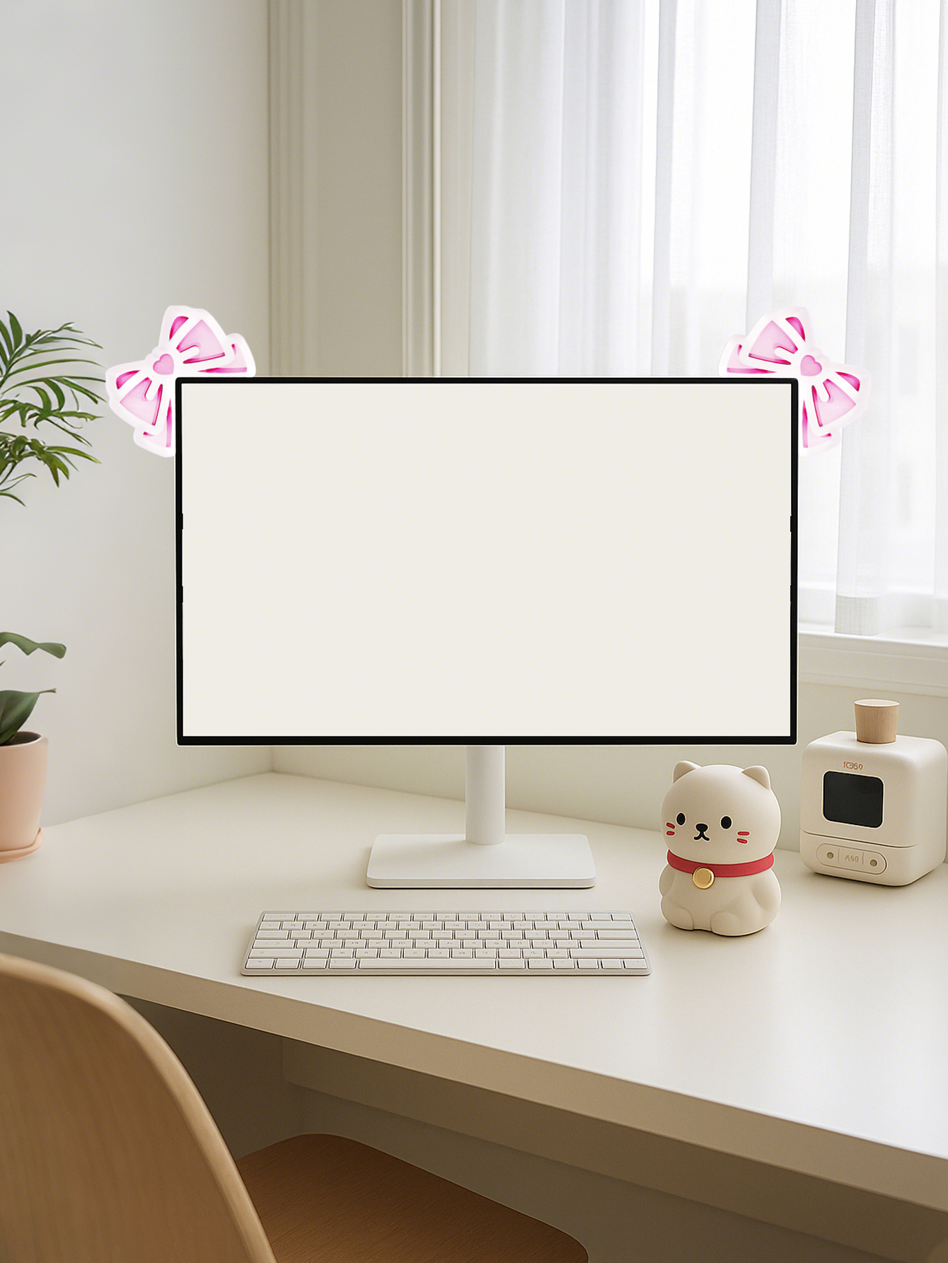 Kawaii Bow Monitor Decor Pink  - đánh giá và giá Tablet Lap Desk