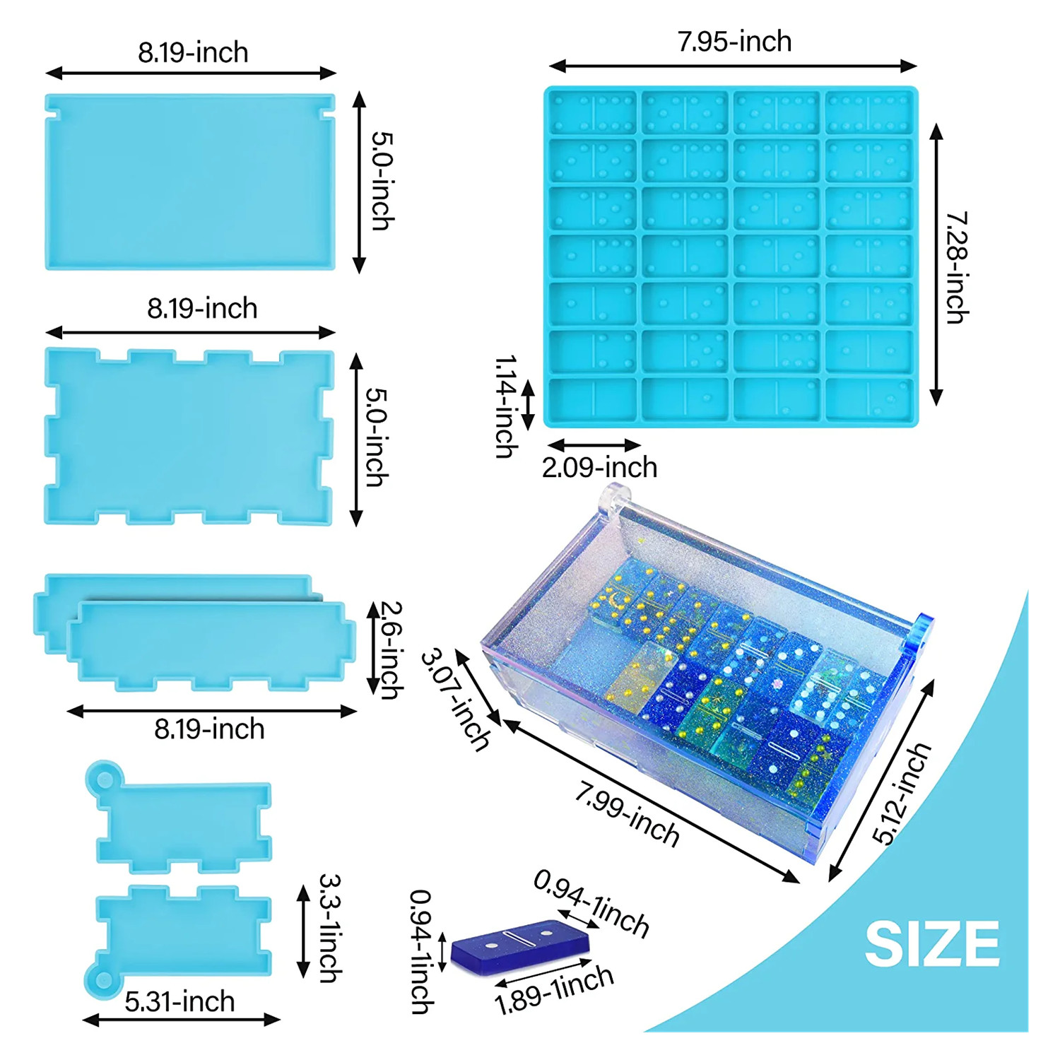 Domino Molds Silicone Epoxy Re - đánh giá và giá Tablet Accessories Kit