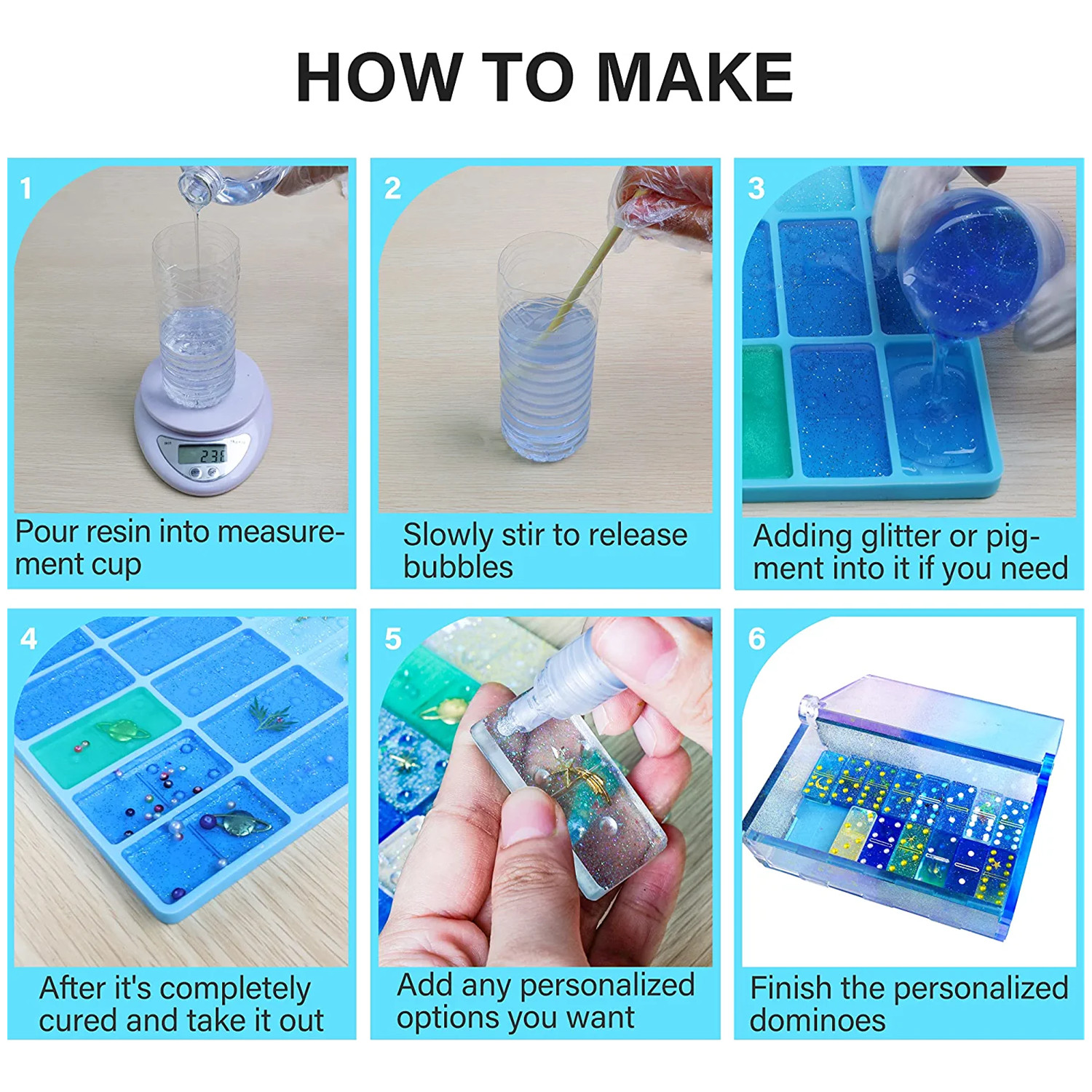 Domino Molds Silicone Epoxy Re - đánh giá và giá Tablet Accessories Kit